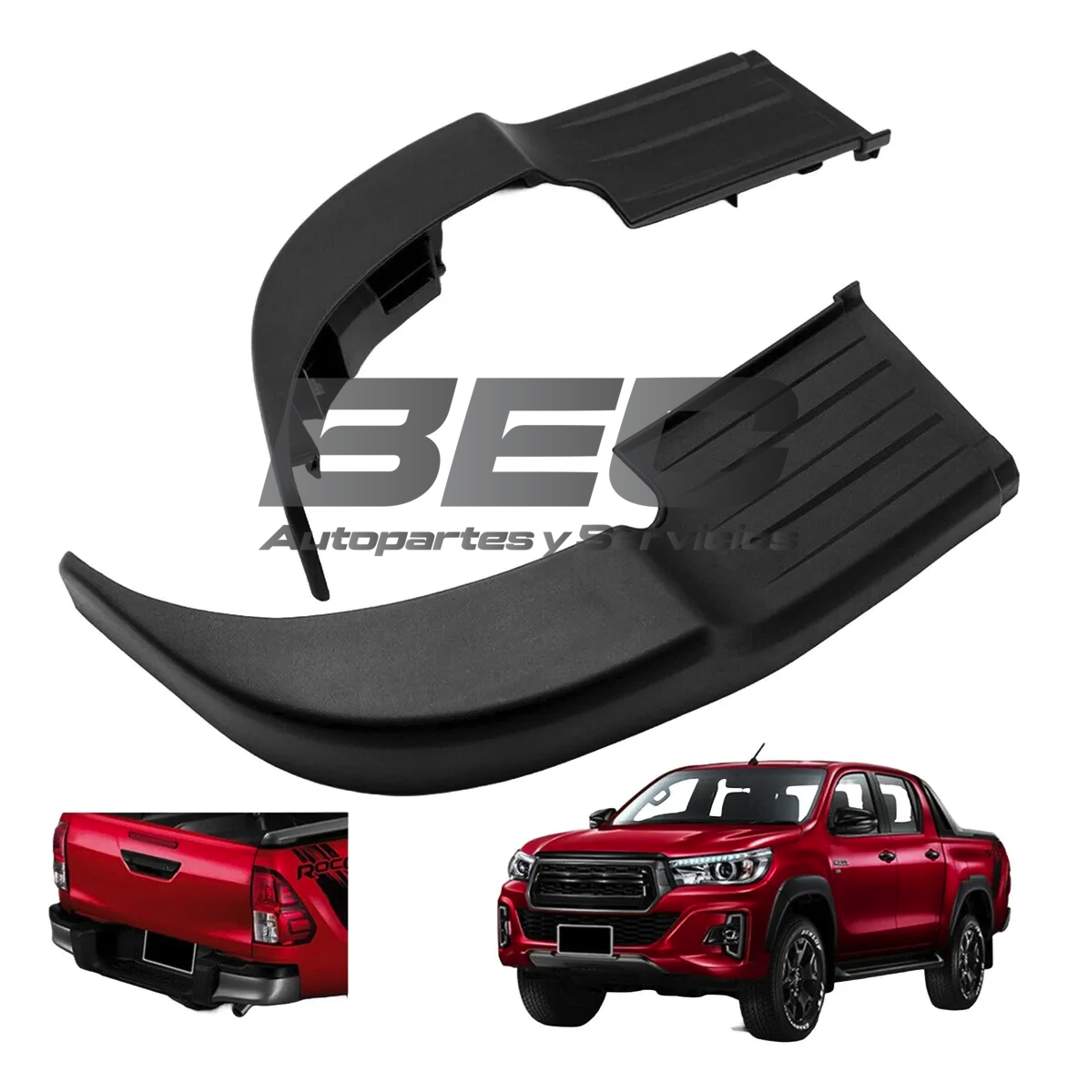 Par de Moldura Parachoque Trasero Toyota Hilux 2016-2024