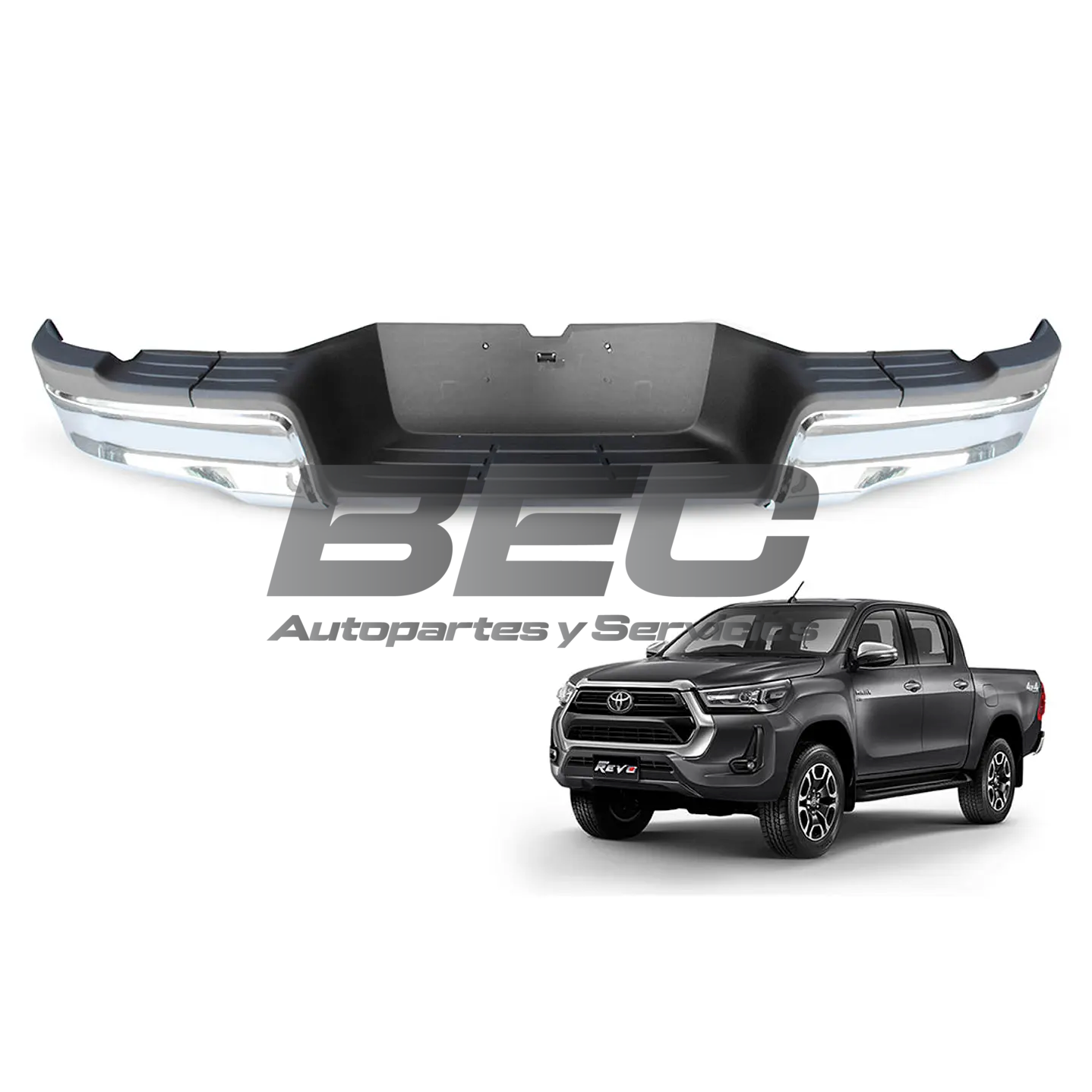 Parachoque Trasero Cromado Toyota Hilux 2016-2024