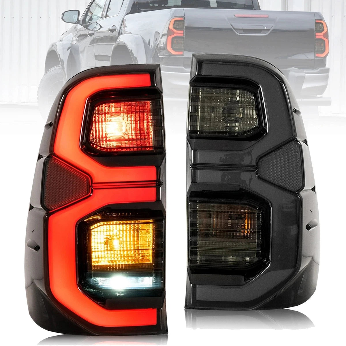 Par Foco Trasero LED Smoke Toyota Hilux 2016-2024